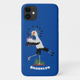 Cute secretary bird writing notes cartoon Case-Mate iPhone case