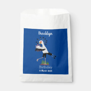 Cute secretary bird writing notes cartoon favour bags