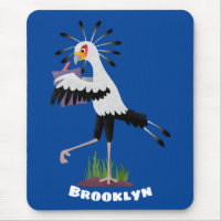 Cute secretary bird writing notes cartoon