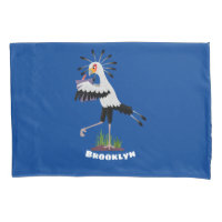 Cute secretary bird writing notes cartoon