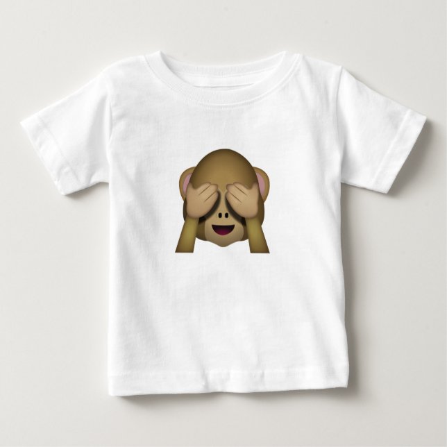 Cute See No Evil Monkey Emoji Baby T-Shirt (Front)