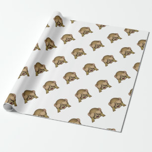 Cute See No Evil Monkey Emoji Wrapping Paper