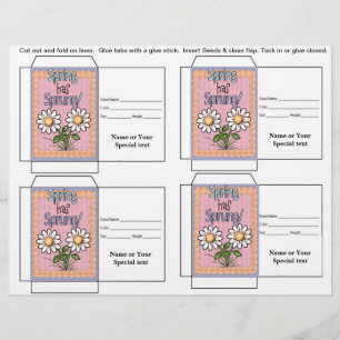 Cute Seed Packet Gift or Favour Flyer