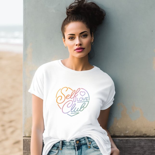 Cute Self Love Club Heart Retro T-Shirt (Creator Uploaded)