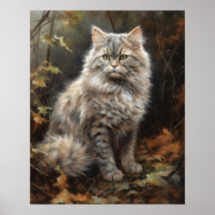 Cute Selkirk Rex Cat Art Print Poster