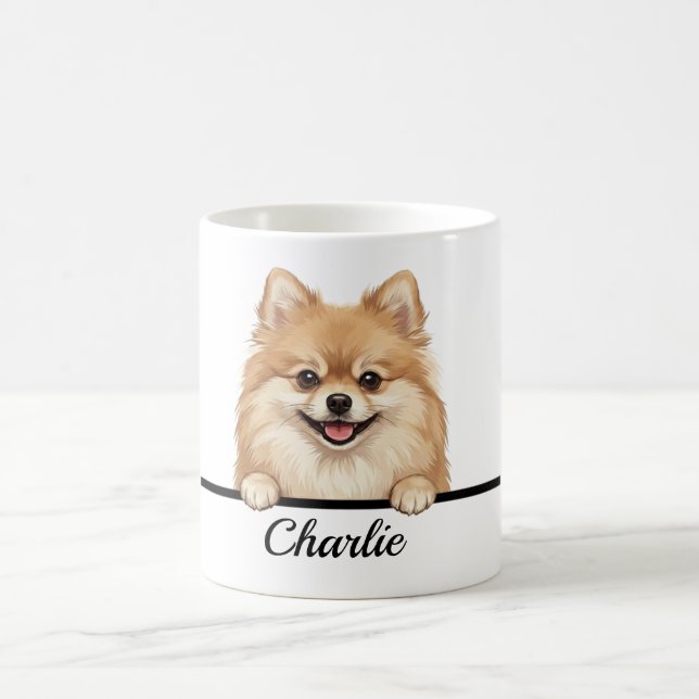 Cute Semi-Realistic Pomeranian Full Wrap 11oz Mug  (Center)