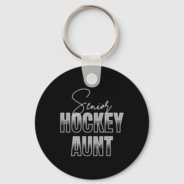 Cute Senior Hockey Aunt  Key Ring (Front)