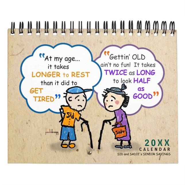 Cute Seniors Retirement Funny Old Age Jokes Quotes Calendar (Cover)