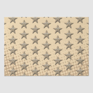 Cute Sepia Starfish Pattern Tissue Paper
