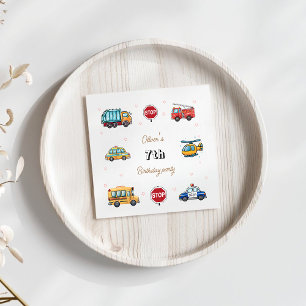 Cute Service Vehicle Birthday bash  Napkin
