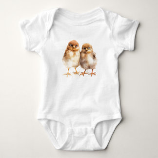 Cute Set of Baby Chickens Chicks  Bodysuit
