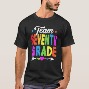 Cute Seventh Grade Team Teacher Student Kids Back T-Shirt