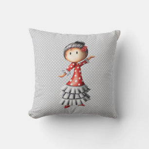 Cute Sevillana Dancer Cushion