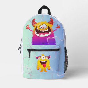 Cute Sew Kids School Monster Backbags Printed Backpack