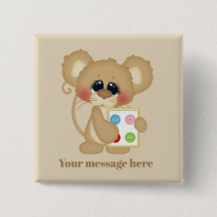 Cute sewing button add name or message