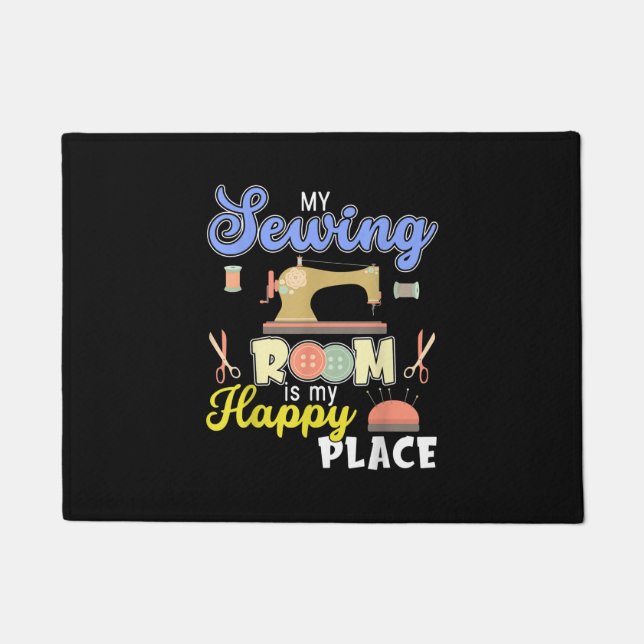 Cute Sewing Gift Quilters Crafting Quilting Doormat (Front)