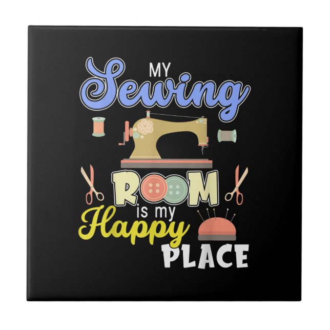 Cute Sewing Gift Quilters Crafting Quilting Tile (Front)