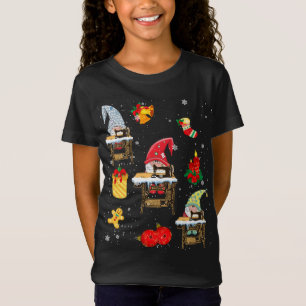 Cute Sewing Gnomes Funny Christmas Gnomes Sewing Q T-Shirt