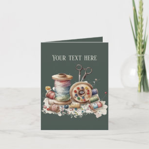 Cute sewing lovers add message  card