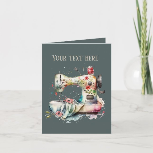 Cute sewing lovers add message  card (Front)