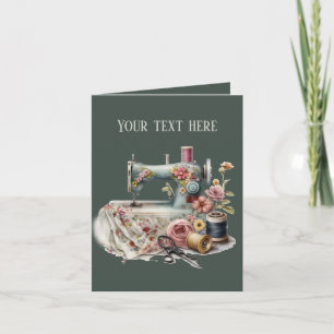 Cute sewing lovers add message card