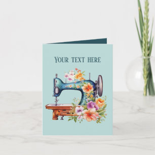Cute sewing lovers add text card