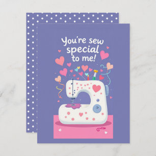Cute Sewing Machine Valentines Day Card