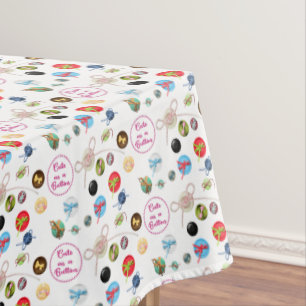 Cute Sewing Table Button Pattern Rectangle Tablecloth