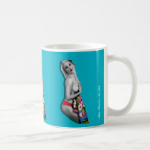 Cute Sexy Retro Tropical Pinup Girl Teal Blue Mug