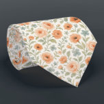Cute Shabby Chic French Floral Art Pattern Tie<br><div class="desc">This unique necktie features a charming, contemporary French shabby chic pattern. It showcases a botanical floral design with beautifully arranged pastel coral orange roses, light slate blue flowers, and sage green leaves set against a crisp white background. This distinctive and stylish necktie is perfect for the professional and sophisticated businessman,...</div>