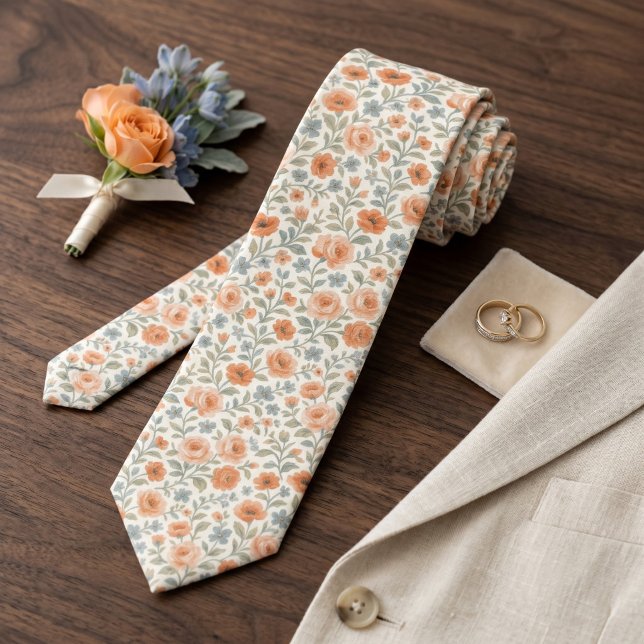Cute Shabby Chic French Floral Art Pattern Tie (Creator Uploaded)