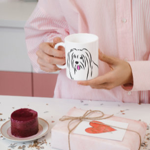Cute Shaggy Dog Bearded Collie Coffee Mug