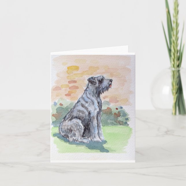 Cute Shaggy Dog Greetings Card (Front)