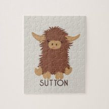 Cute, shaggy Highland cow custom design