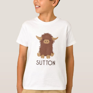 Cute, shaggy Highland cow custom design T-Shirt