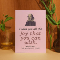 Cute Shakespeare Joy Quote Dark Academia Birthday