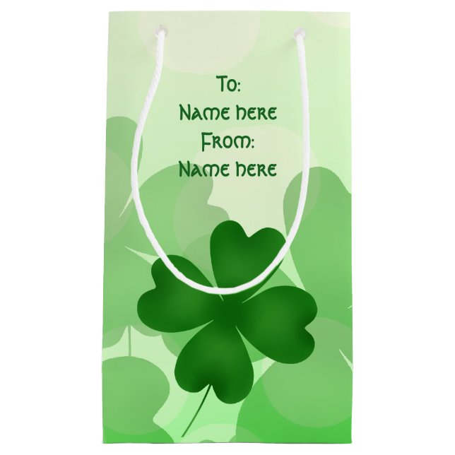 Cute shamrock design small gift bag (Front)