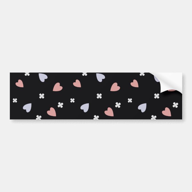 Cute Shamrock Hearts Lucky Love Pattern Bumper Sticker (Front)