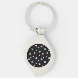 Cute Shamrock Hearts Lucky Love Pattern Key Ring