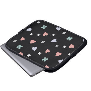Cute Shamrock Hearts Lucky Love Pattern Laptop Sleeve