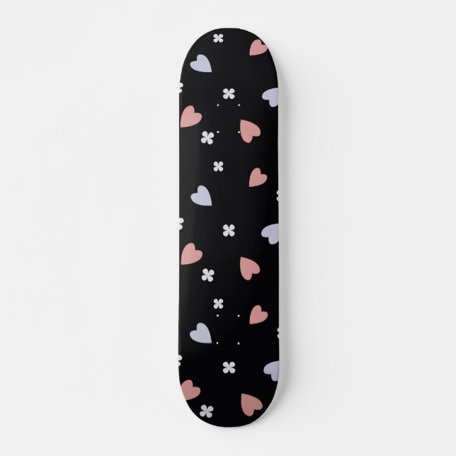 Cute Shamrock Hearts Lucky Love Pattern Skateboard (Front)