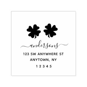Cute  Shamrock Return Address Personalised Self-inking Stamp