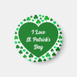 Cute Shamrocks and Hearts Green St. Patrick's Day Magnet