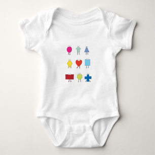 Cute Shape Characters Illustration Design Baby Bodysuit