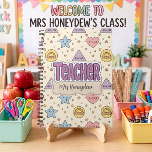 Cute Shapes Teacher School Pattern Notebook