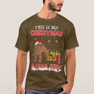 Cute Shar Pei On Snow   Christmas Pajama  T-Shirt
