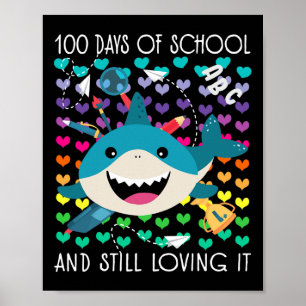 Cute Shark 100 Days Of School And Still Loving It  Poster
