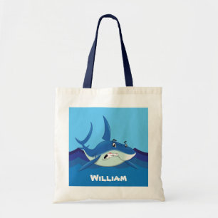 Cute shark add name Tote Bag
