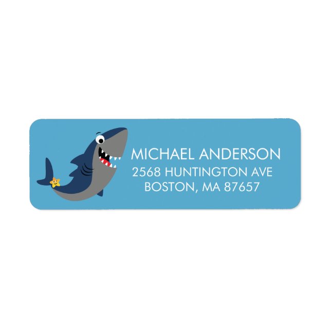 Cute Shark Attack Address Label (Front)