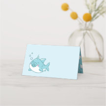 Cute Shark Baby Shower Kawaii Blue Boy